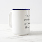 Customizable Your Design or Text Here Personalized Tweekleurige Koffiemok (Voorkant links)
