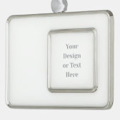Customizable Your Design or Text Here Personalized Verzilverd Omlijst Ornament (Links)