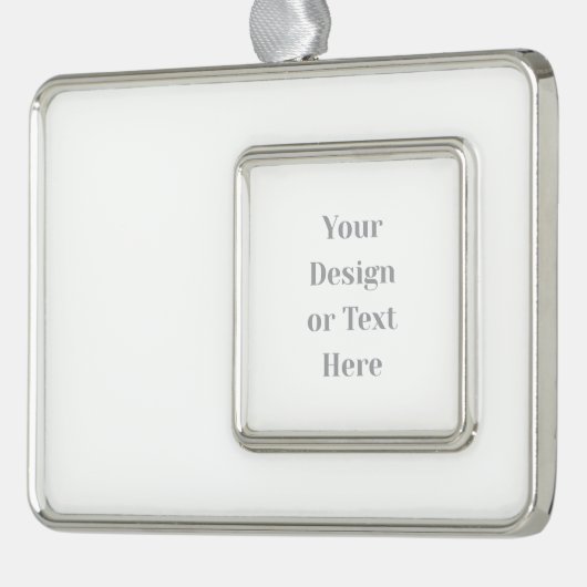 Customizable Your Design or Text Here Personalized Verzilverd Omlijst Ornament (Links)