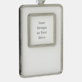 Customizable Your Design or Text Here Personalized Verzilverd Omlijst Ornament (Rechts)