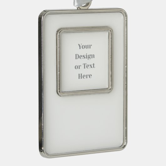 Customizable Your Design or Text Here Personalized Verzilverd Omlijst Ornament (Rechts)