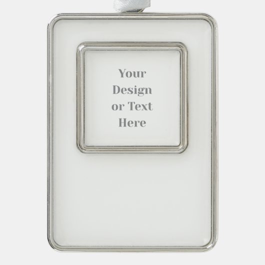 Customizable Your Design or Text Here Personalized Verzilverd Omlijst Ornament (Voorkant)