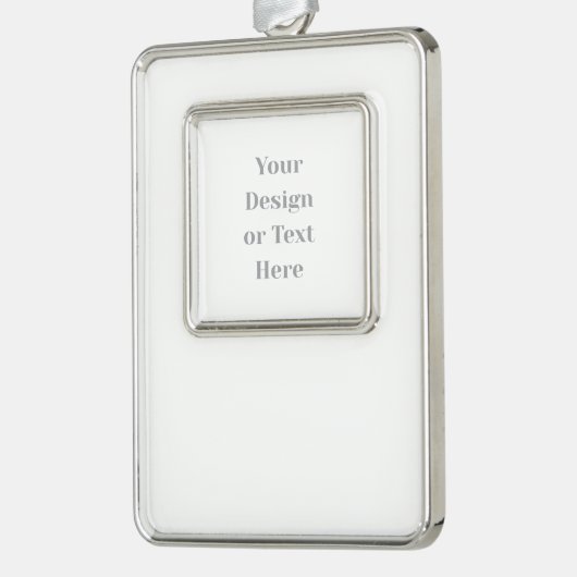 Customizable Your Design or Text Here Personalized Verzilverd Omlijst Ornament (Links)