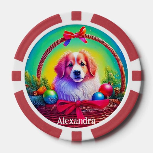 Customize 2026 Cutest Loyal Christmas Dog Poker Chips (Voorkant)