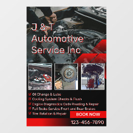 Customize Auto Repair Garage Service List With Log Raamsticker