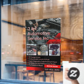 Customize Auto Repair Garage Service List With Log Raamsticker (Cafe Raam)