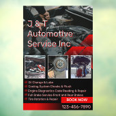 Customize Auto Repair Garage Service List With Log Raamsticker (Vel 3)