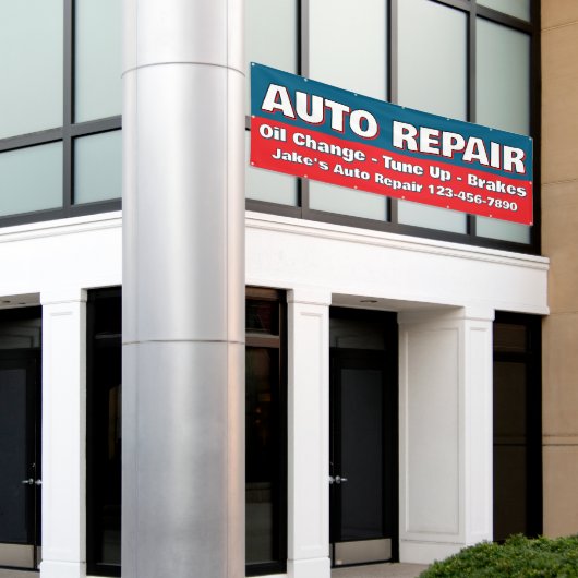 Customize Auto Repair Service Brakes Oil Change Spandoek (Buitenkant Gebouw)