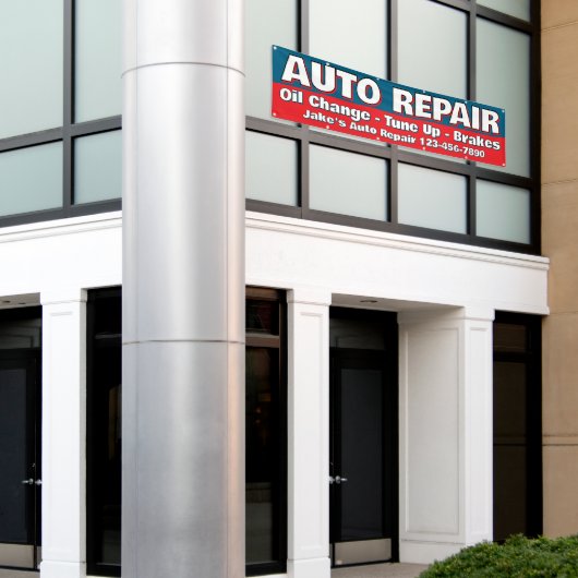 Customize Auto Repair Service Brakes Oil Change Spandoek (Buitenkant Gebouw)