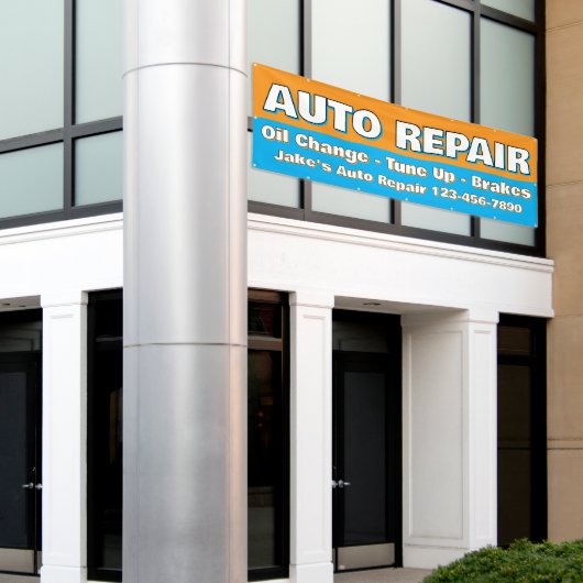 Customize Auto Repair Service Brakes Oil Change Spandoek (Buitenkant Gebouw)