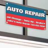 Customize Auto Repair Service Brakes Oil Change Spandoek (Buitenkant Gebouw)