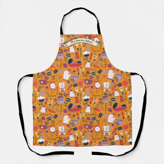 Customize Bakery Shop Kitchen Utensils Pattern Schort (Voorkant)