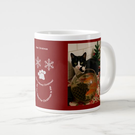 Customize ,Best Christmas ,Cat Photo Specialty Mug Grote Koffiekop (Voorkant rechts)
