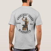 Customize Blacksmith Forge Ironworks Shop Business T-shirt (Achterkant)