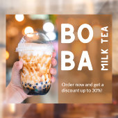 Customize Boba Milk Tea Discount Promotional Sale Raamsticker (Vel 2)