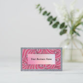 Customize Business Cards Gray & Pink Visitekaartje (Staand voorkant)