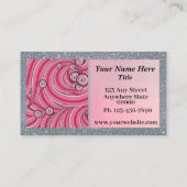 Customize Business Cards Gray & Pink Visitekaartje (Achterkant)