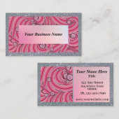 Customize Business Cards Gray & Pink Visitekaartje (Voorkant / Achterkant)