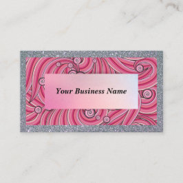 Customize Business Cards Gray & Pink Visitekaartje