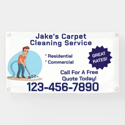 Customize Carpet Cleaning Business Promotional Spandoek (Horizontaal)