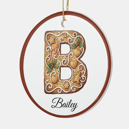 Customize Christmas Gingerbread Letter B Monogram Keramisch Ornament (Links)