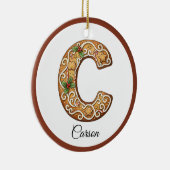 Customize Christmas Gingerbread Letter C Monogram Keramisch Ornament (Rechts)