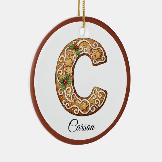 Customize Christmas Gingerbread Letter C Monogram Keramisch Ornament (Rechts)