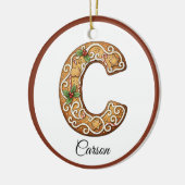 Customize Christmas Gingerbread Letter C Monogram Keramisch Ornament (Links)
