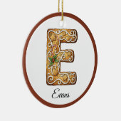 Customize Christmas Gingerbread Letter E Monogram Keramisch Ornament (Rechts)