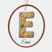 Customize Christmas Gingerbread Letter E Monogram Keramisch Ornament (Links)