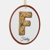 Customize Christmas Gingerbread Letter F Monogram Keramisch Ornament (Rechts)