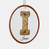Customize Christmas Gingerbread Letter I Monogram Keramisch Ornament (Rechts)