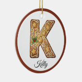Customize Christmas Gingerbread Letter K Monogram Keramisch Ornament (Rechts)