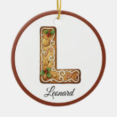 Customize Christmas Gingerbread Letter L Monogram Keramisch Ornament (Voorkant)