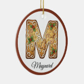 Customize Christmas Gingerbread Letter M Monogram Keramisch Ornament (Rechts)