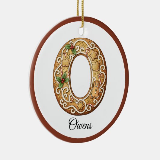 Customize Christmas Gingerbread Letter O Monogram Keramisch Ornament (Rechts)