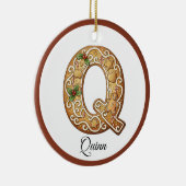 Customize Christmas Gingerbread Letter Q Monogram Keramisch Ornament (Rechts)
