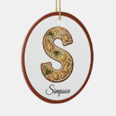 Customize Christmas Gingerbread Letter S Monogram Keramisch Ornament (Rechts)