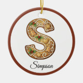 Customize Christmas Gingerbread Letter S Monogram Keramisch Ornament (Voorkant)