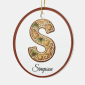 Customize Christmas Gingerbread Letter S Monogram Keramisch Ornament (Links)