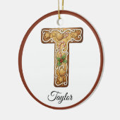 Customize Christmas Gingerbread Letter T Monogram Keramisch Ornament (Links)