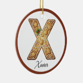 Customize Christmas Gingerbread Letter X Monogram Keramisch Ornament (Rechts)
