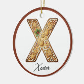 Customize Christmas Gingerbread Letter X Monogram Keramisch Ornament (Links)