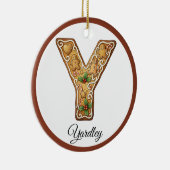 Customize Christmas Gingerbread Letter Y Monogram Keramisch Ornament (Rechts)