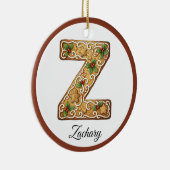 Customize Christmas Gingerbread Letter Z Monogram Keramisch Ornament (Rechts)