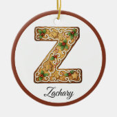 Customize Christmas Gingerbread Letter Z Monogram Keramisch Ornament (Voorkant)