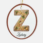 Customize Christmas Gingerbread Letter Z Monogram Keramisch Ornament (Links)