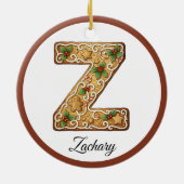 Customize Christmas Gingerbread Letter Z Monogram Keramisch Ornament (Achterkant)