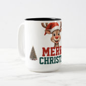 Customize Christmas mug gift Tweekleurige Koffiemok (Voorkant links)