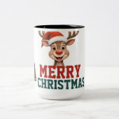 Customize Christmas mug gift Tweekleurige Koffiemok (Center)